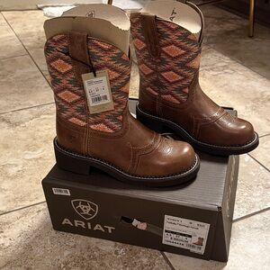 Ariat Brown and Patterned Western Boots